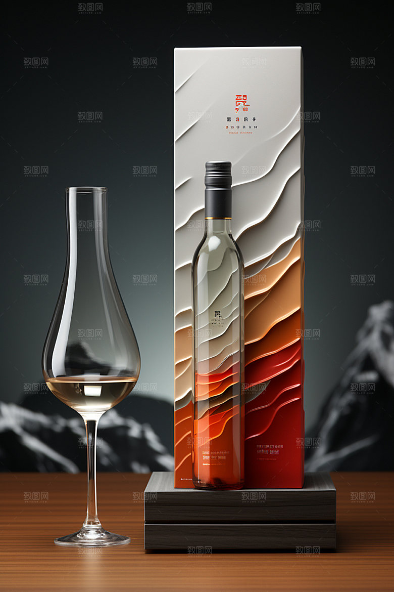 白酒酒瓶包装设计立体模型
