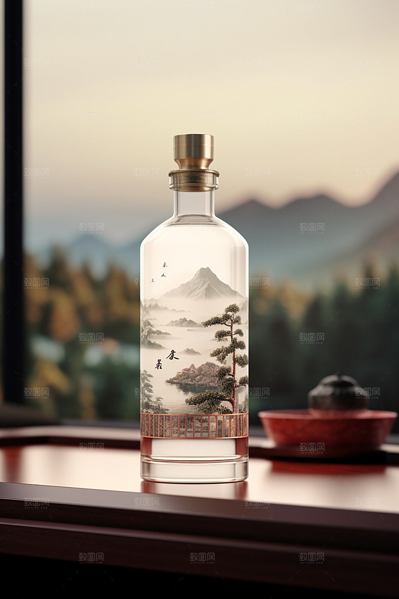 白酒酒瓶包装设计酒类模型