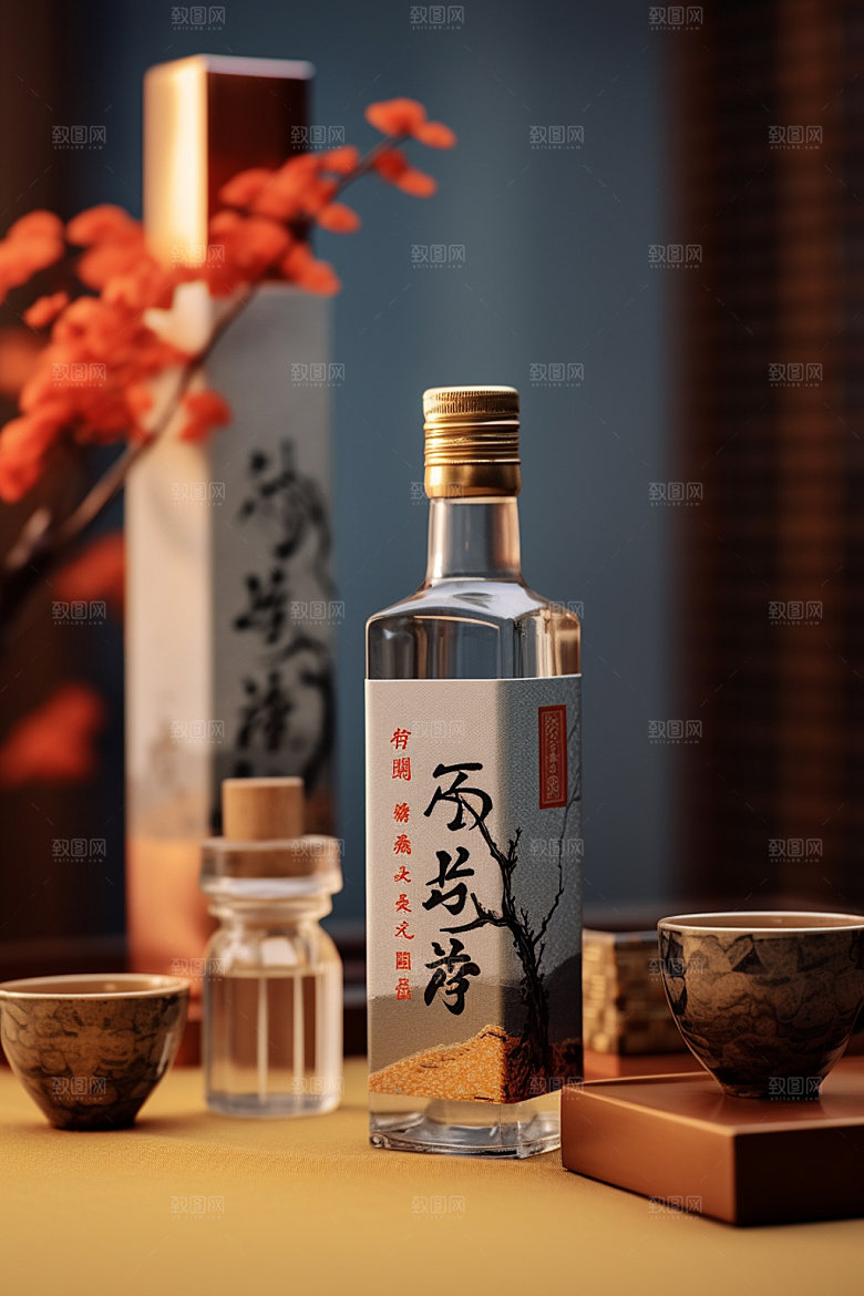 白酒酒瓶包装设计酒类模型