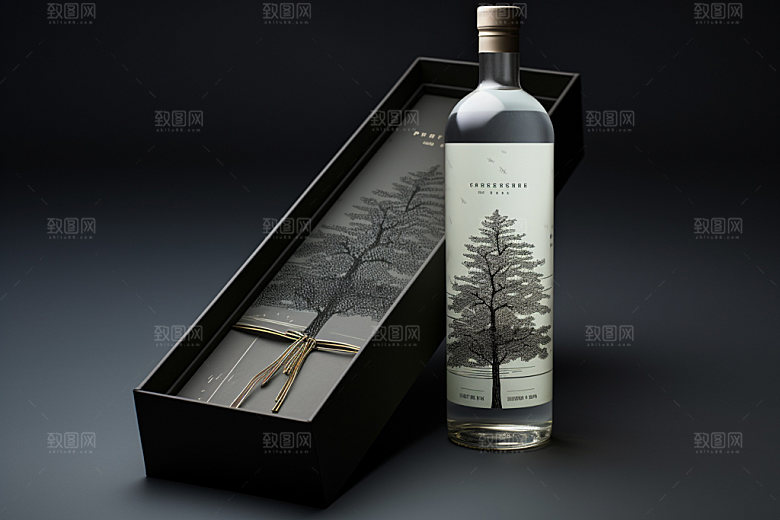 白酒玻璃瓶包装样机