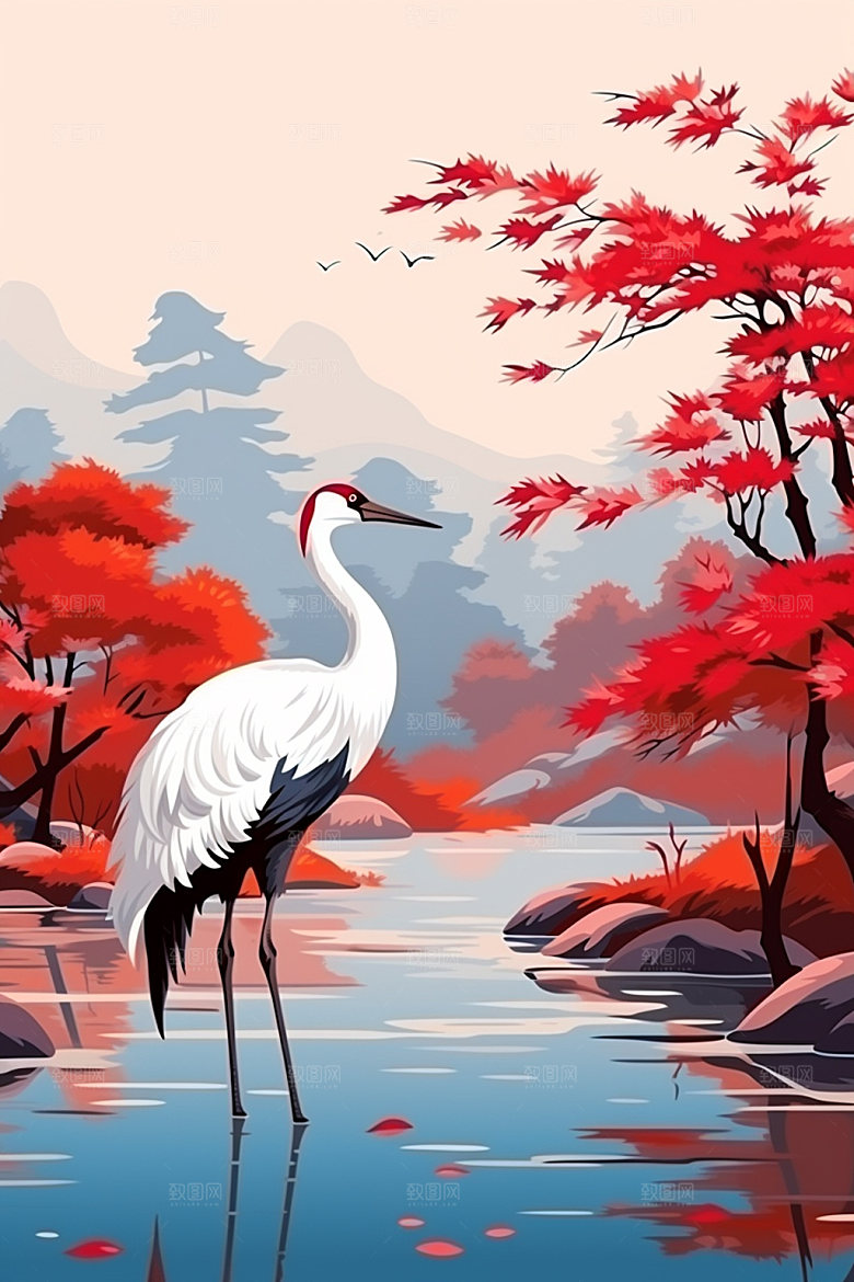 白露自然节气插画