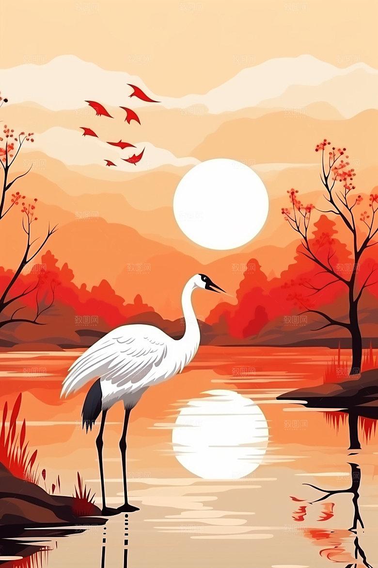 白露秋季艺术插画