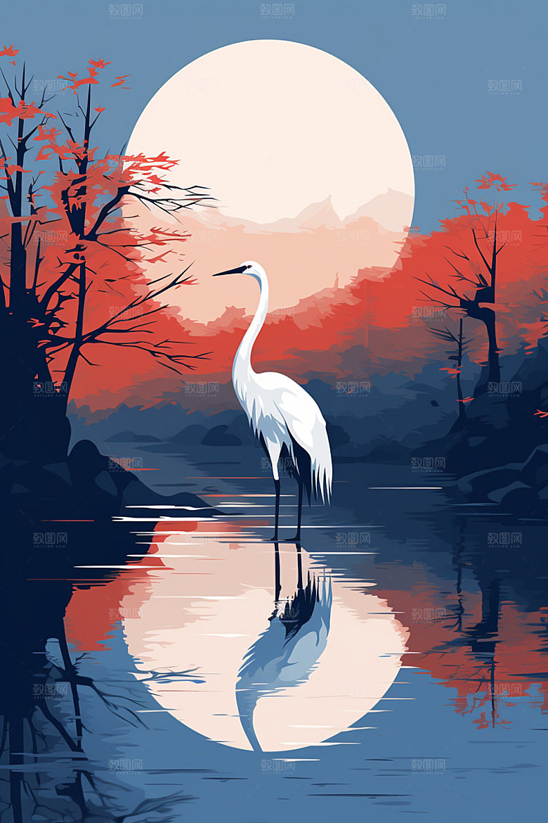 白露自然秋景插画