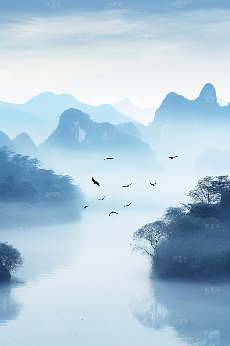 白露秋景唯美摄影图
