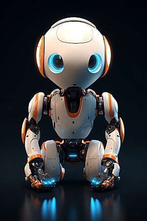 白色机器人未来机械模型
