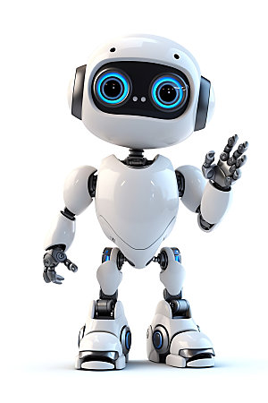 白色机器人机械人工智能模型