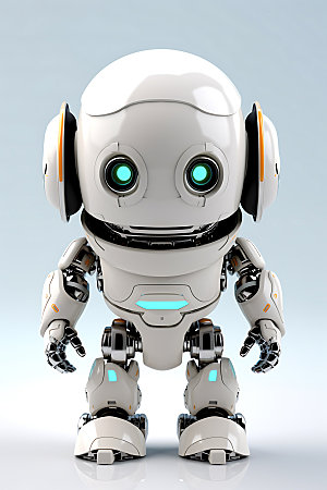 白色机器人未来立体模型
