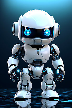 白色机器人人工智能AI模型