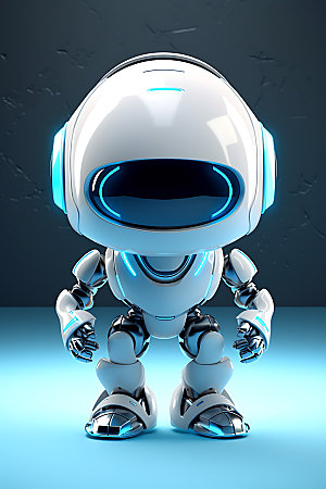 白色机器人机械智慧模型
