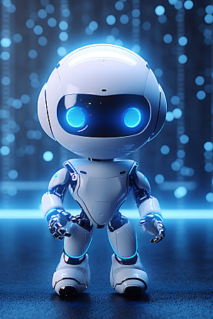 白色机器人人工智能科技模型