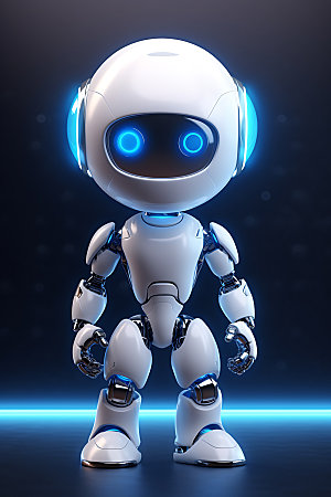 白色机器人智能科技机械模型