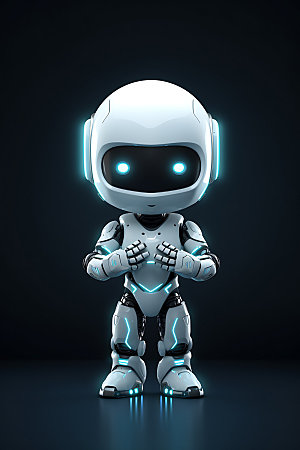 白色机器人立体智能科技模型