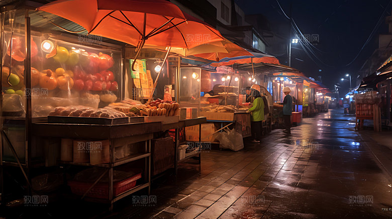 夜市街市市集摄影图
