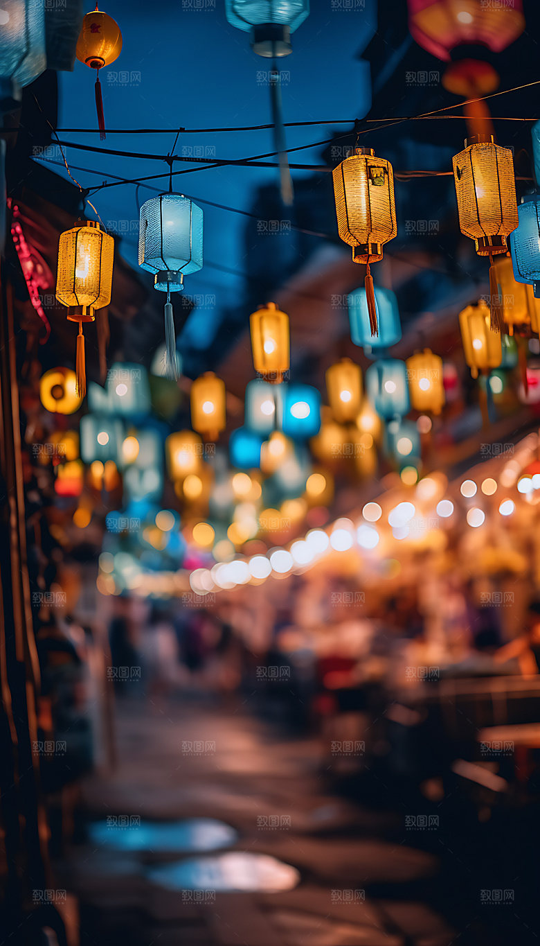 夜市高清小吃摄影图