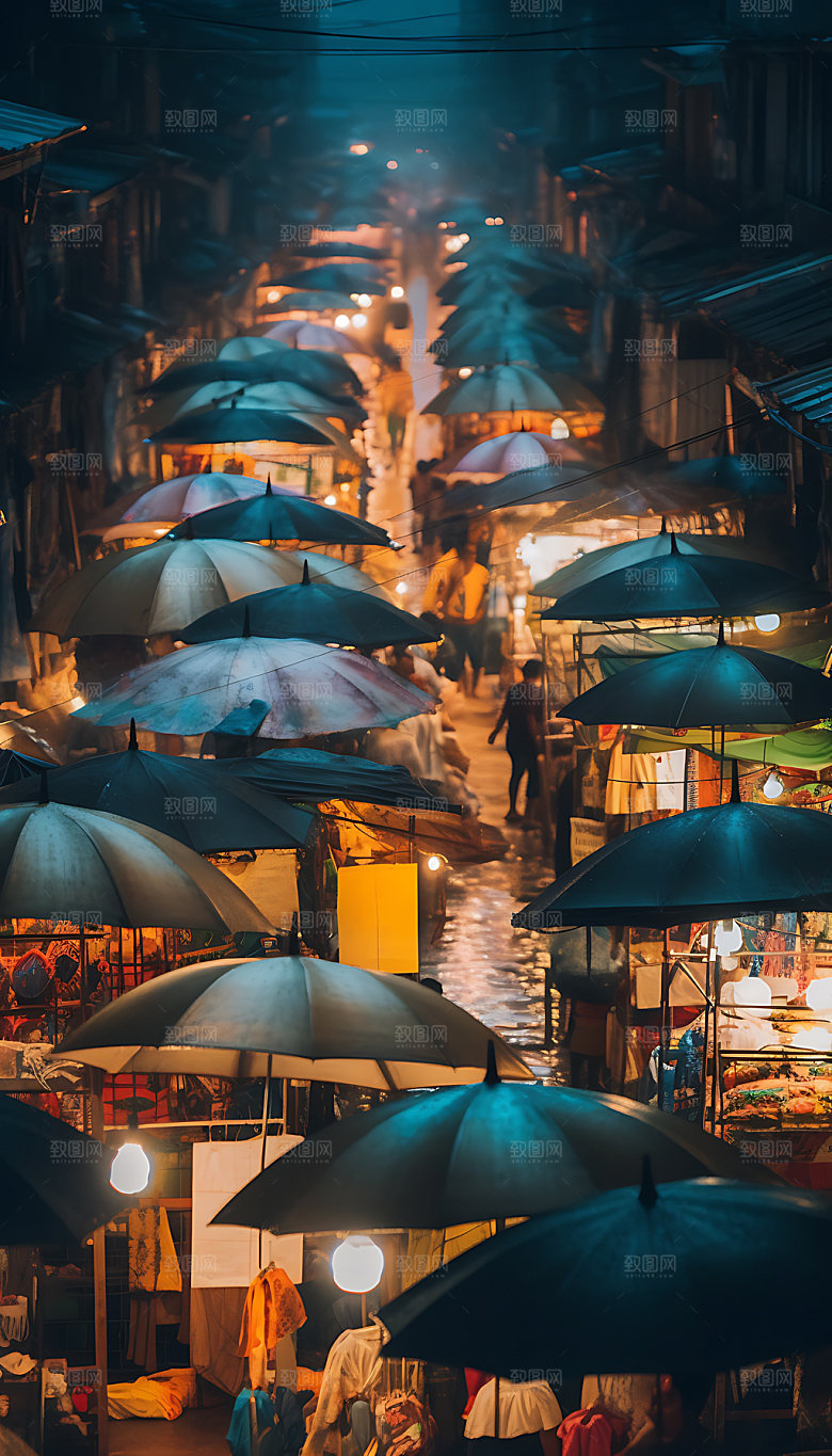 夜市高清人间烟火摄影图