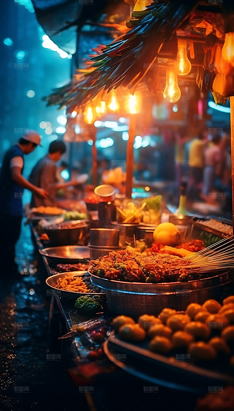 夜市摆摊高清摄影图
