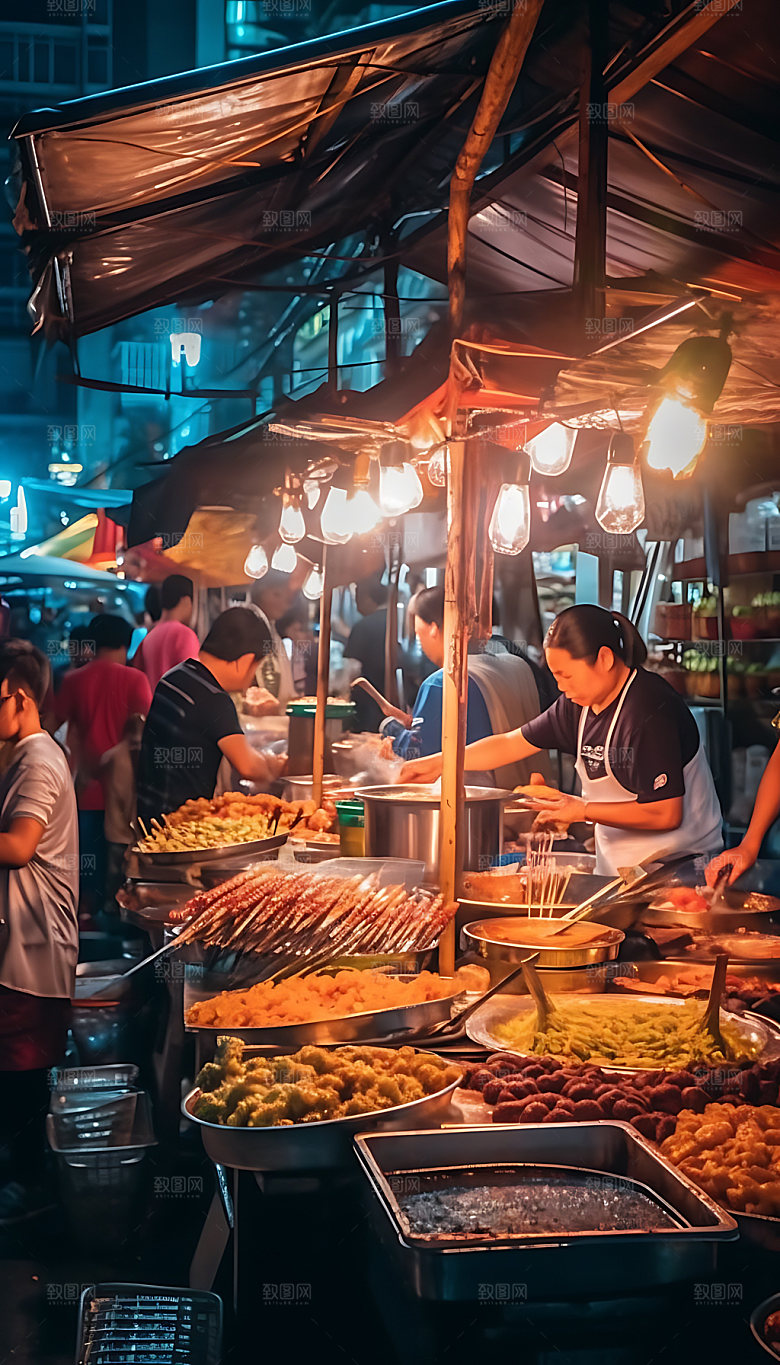 夜市高清街市摄影图