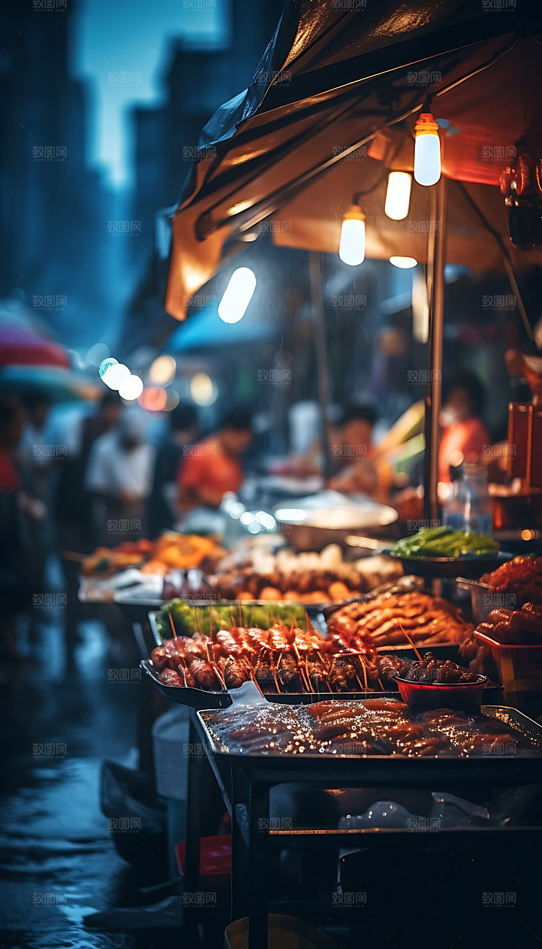 夜市人间烟火高清摄影图