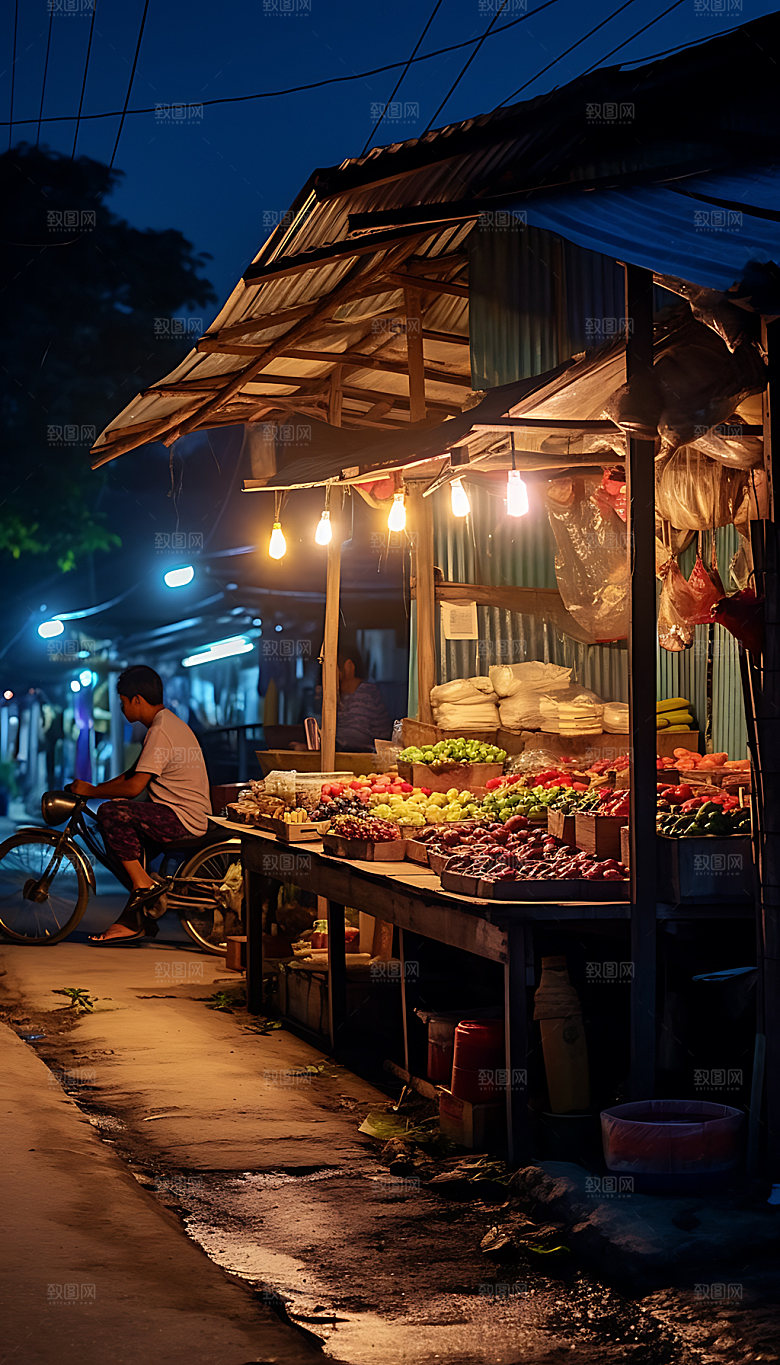 夜市市集街市摄影图