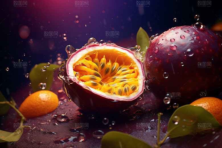 百香果特写水果摄影图