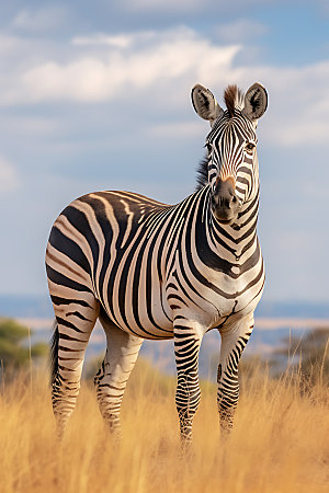 斑马非洲大草原野生动物摄影图