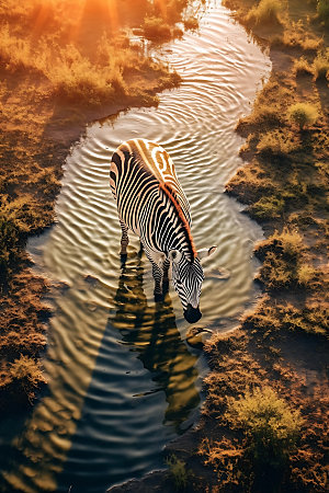 斑马高清非洲大草原摄影图