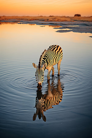 斑马野生动物非洲大草原摄影图