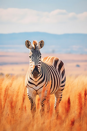 斑马自然非洲大草原摄影图