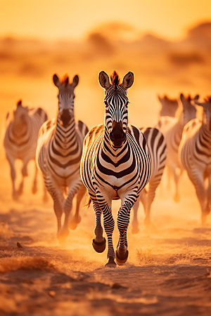 斑马非洲大草原自然摄影图