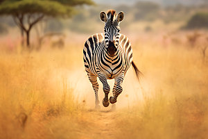 斑马非洲大草原哺乳动物摄影图