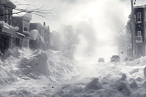 暴雪气象灾害寒冬摄影图