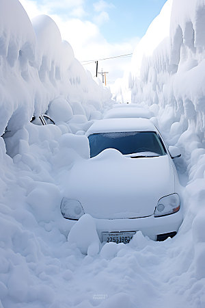 暴雪自然灾害气象灾害摄影图