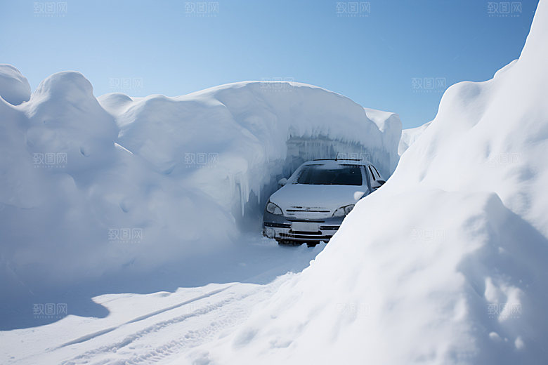 暴雪气象灾害自然灾害摄影图