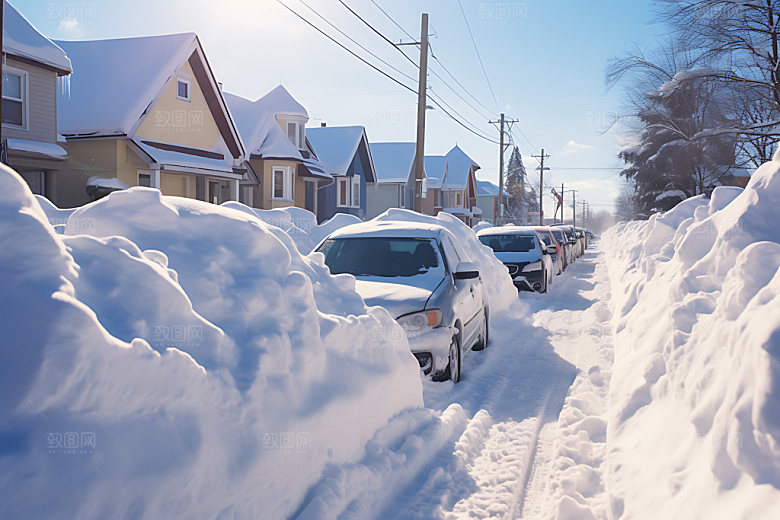 暴雪气象灾害自然灾害摄影图