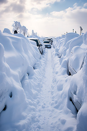 暴雪冬季寒冬摄影图