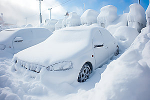 暴雪自然灾害极端天气摄影图