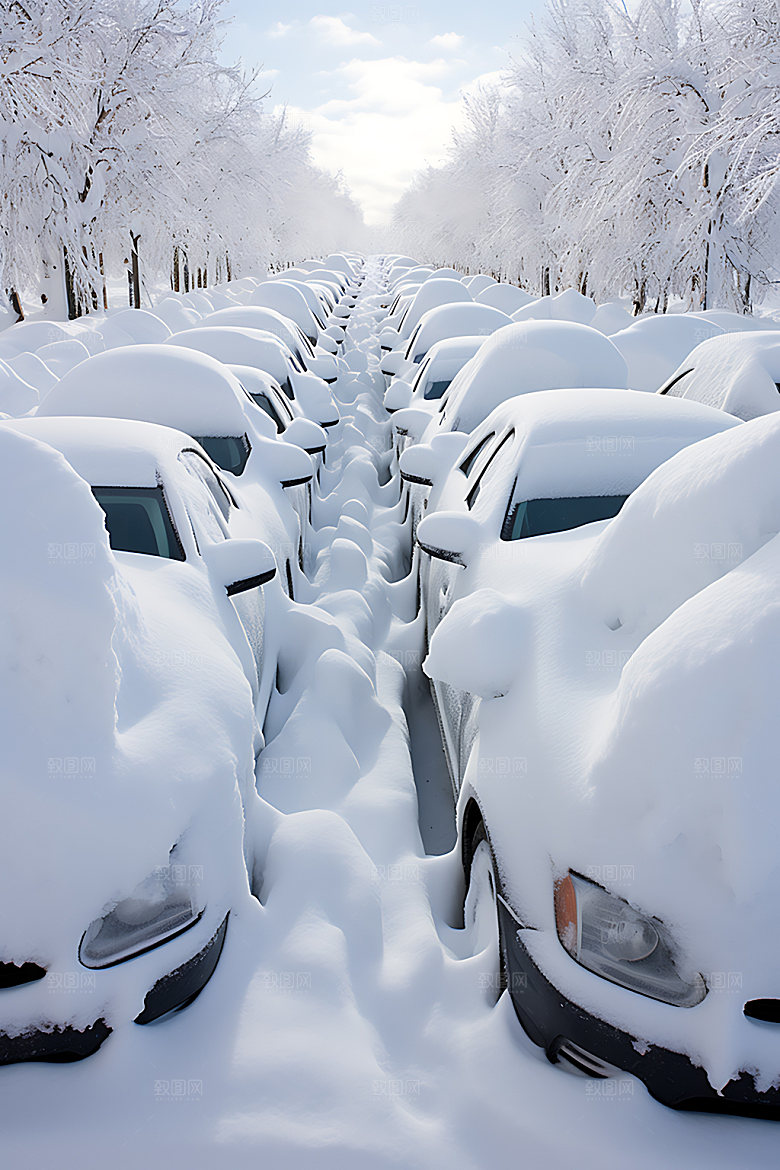 暴雪极端天气自然灾害摄影图