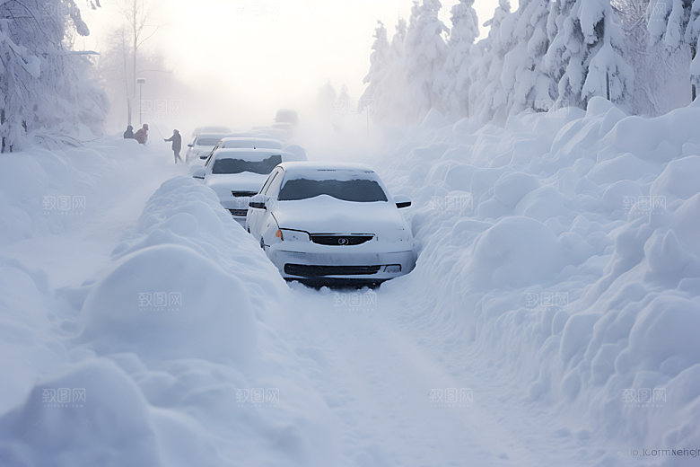 暴雪冬天寒冬摄影图
