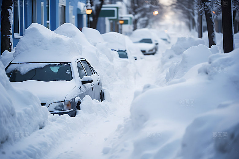 暴雪自然灾害冬天摄影图