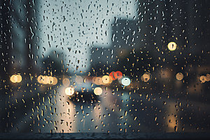 暴雨大雨雨水摄影图