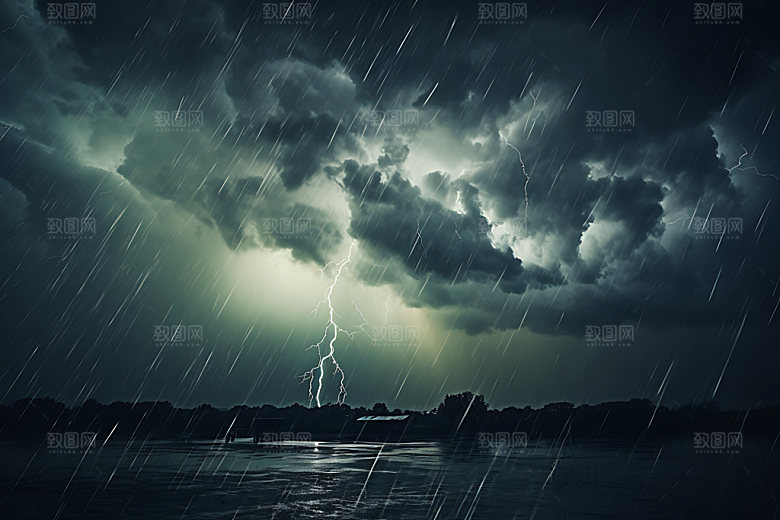 暴雨乌云密布高清摄影图