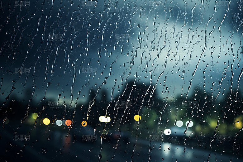 暴雨雨天雨水摄影图