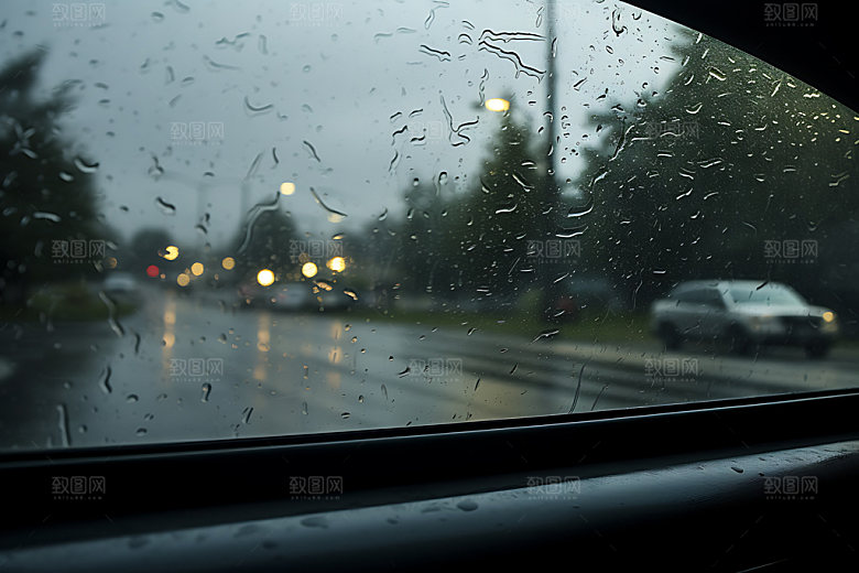 暴雨户外雨天摄影图