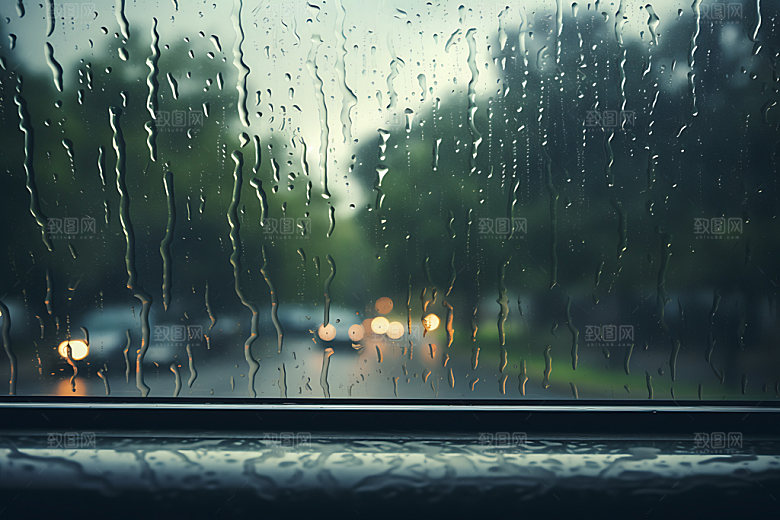 暴雨户外大雨摄影图