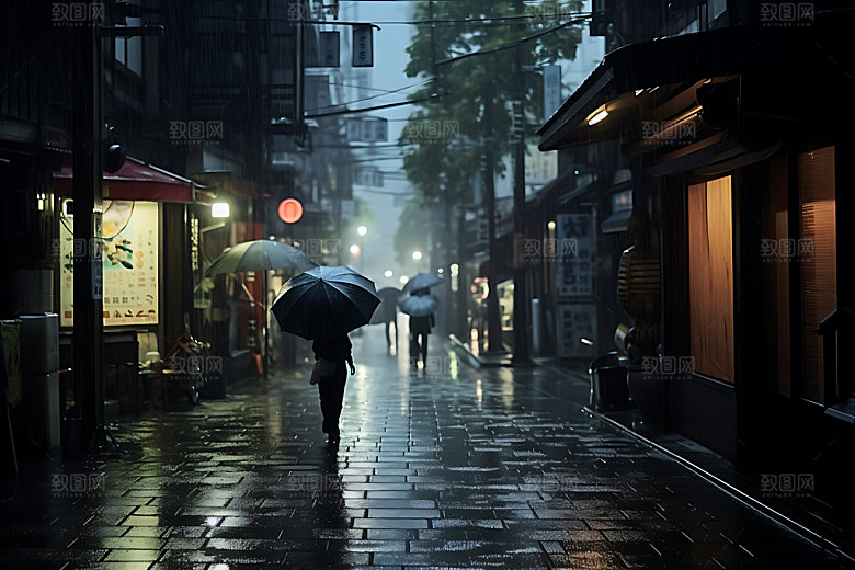 暴雨雨水雨天摄影图