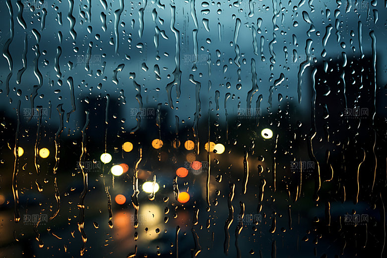 暴雨雨水高清摄影图