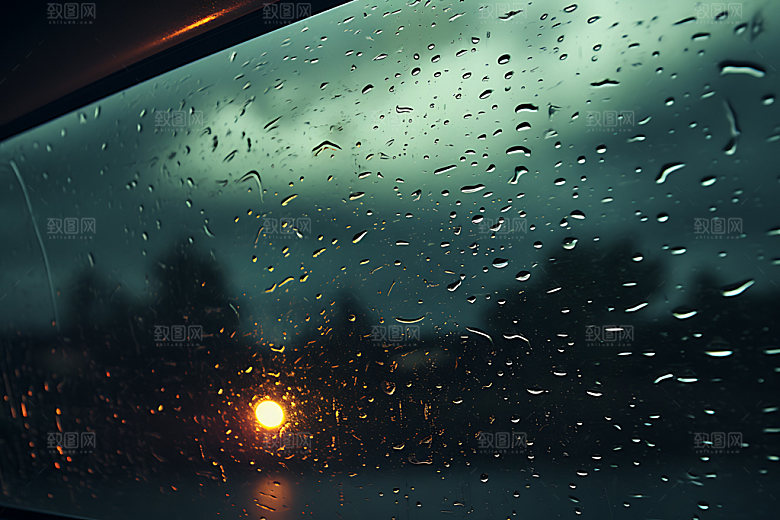 暴雨雨水乌云密布摄影图