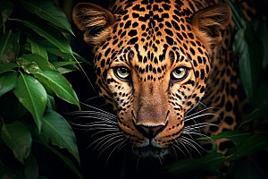 豹子高清哺乳动物摄影图