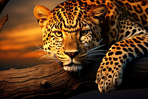 豹子非洲花豹摄影图