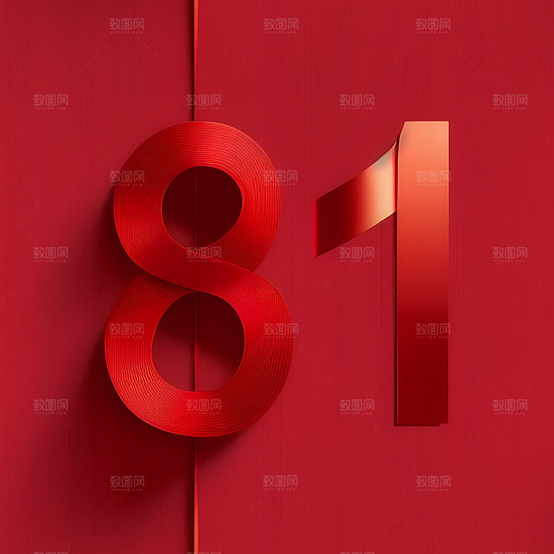 八一建军节高清3D艺术字